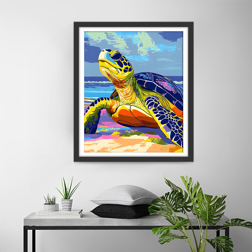 Schildpad aan de Kust Diamond Painting