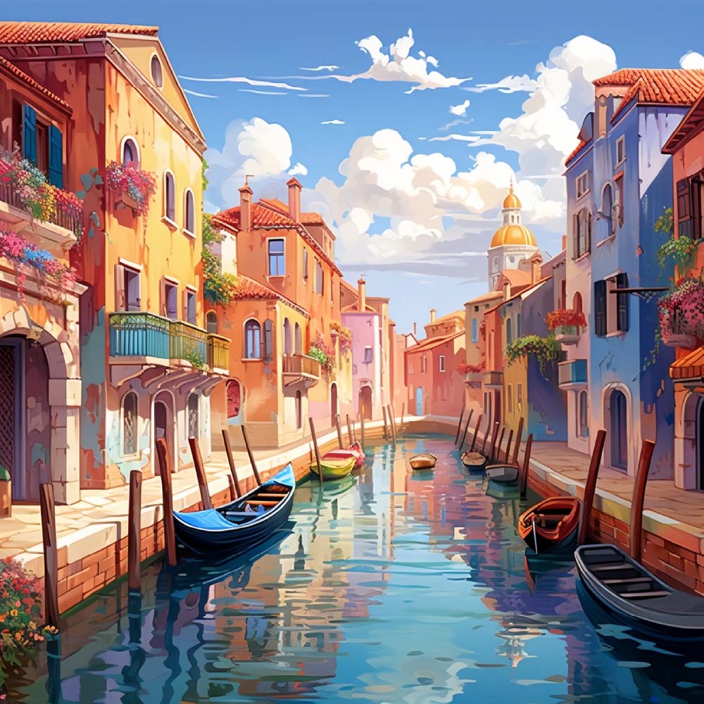 Schone en Heldere Stad Venetië Diamond Painting