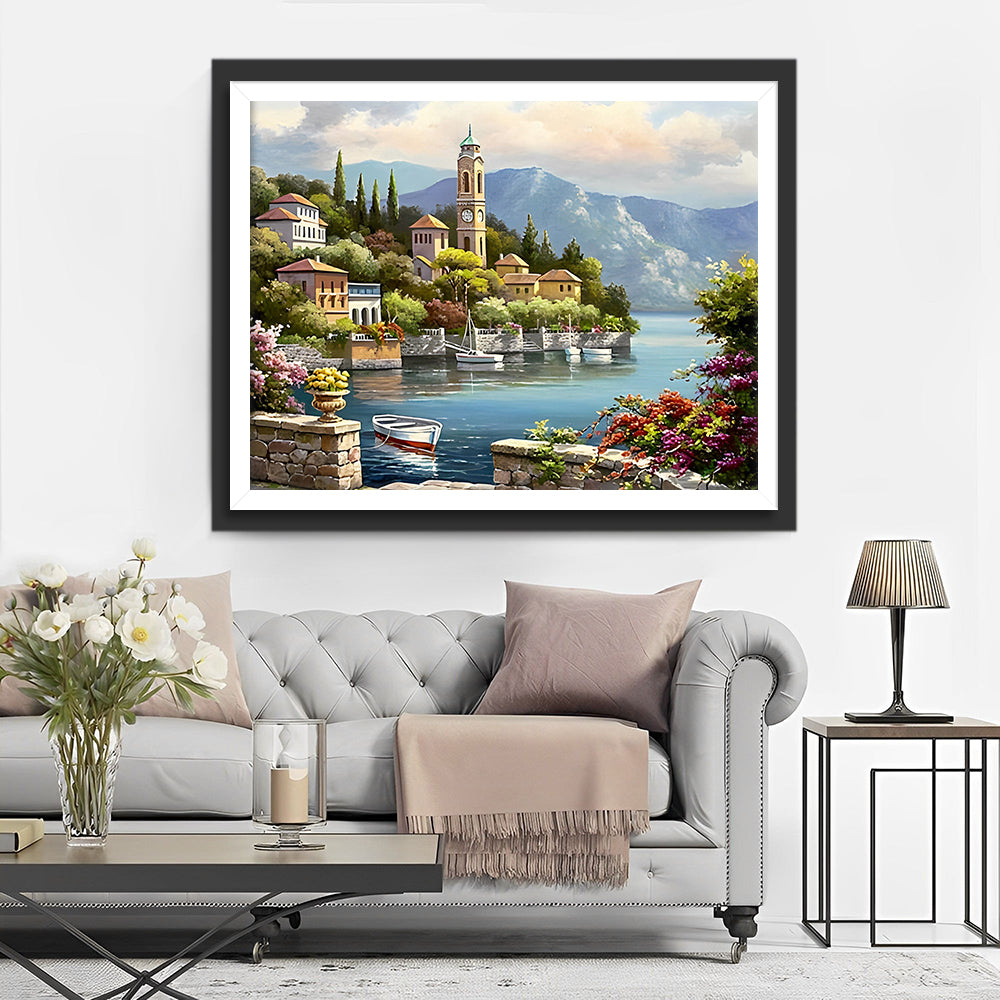 Seaside Vuurtoren en Bergen Diamond Painting