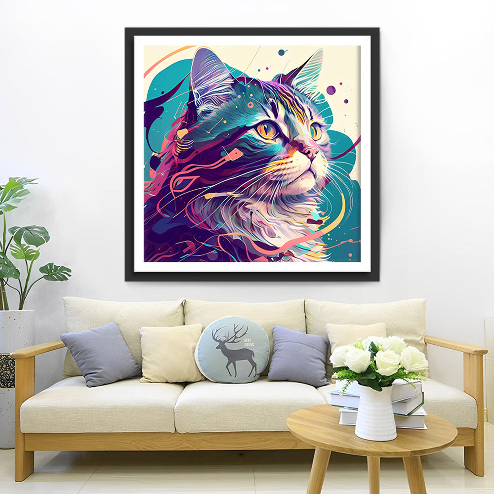 Serieuze Kat Diamond Painting