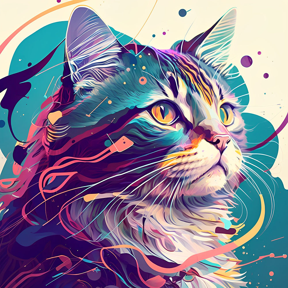 Serieuze Kat Diamond Painting
