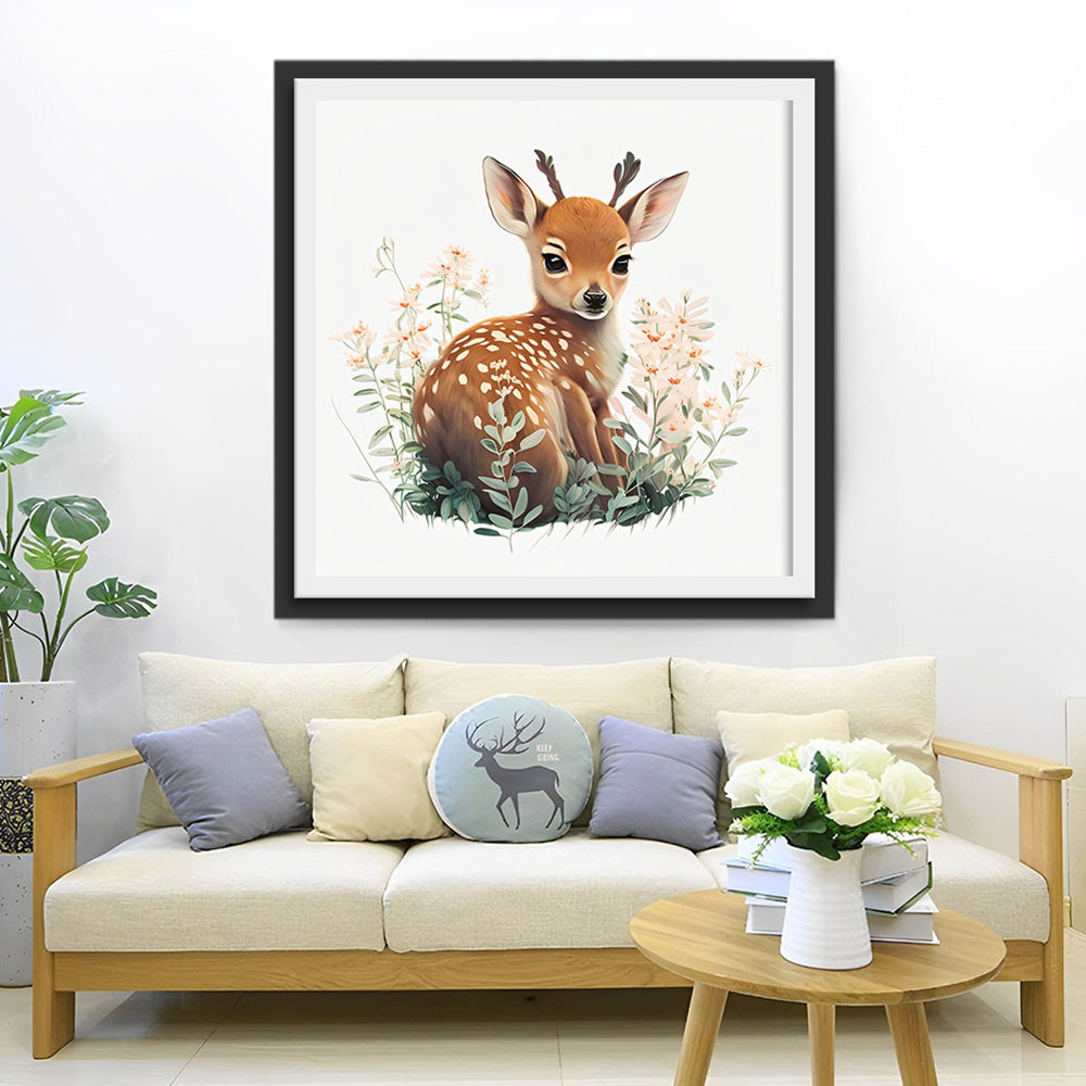 Sika Hert in de Bloemen Diamond Painting