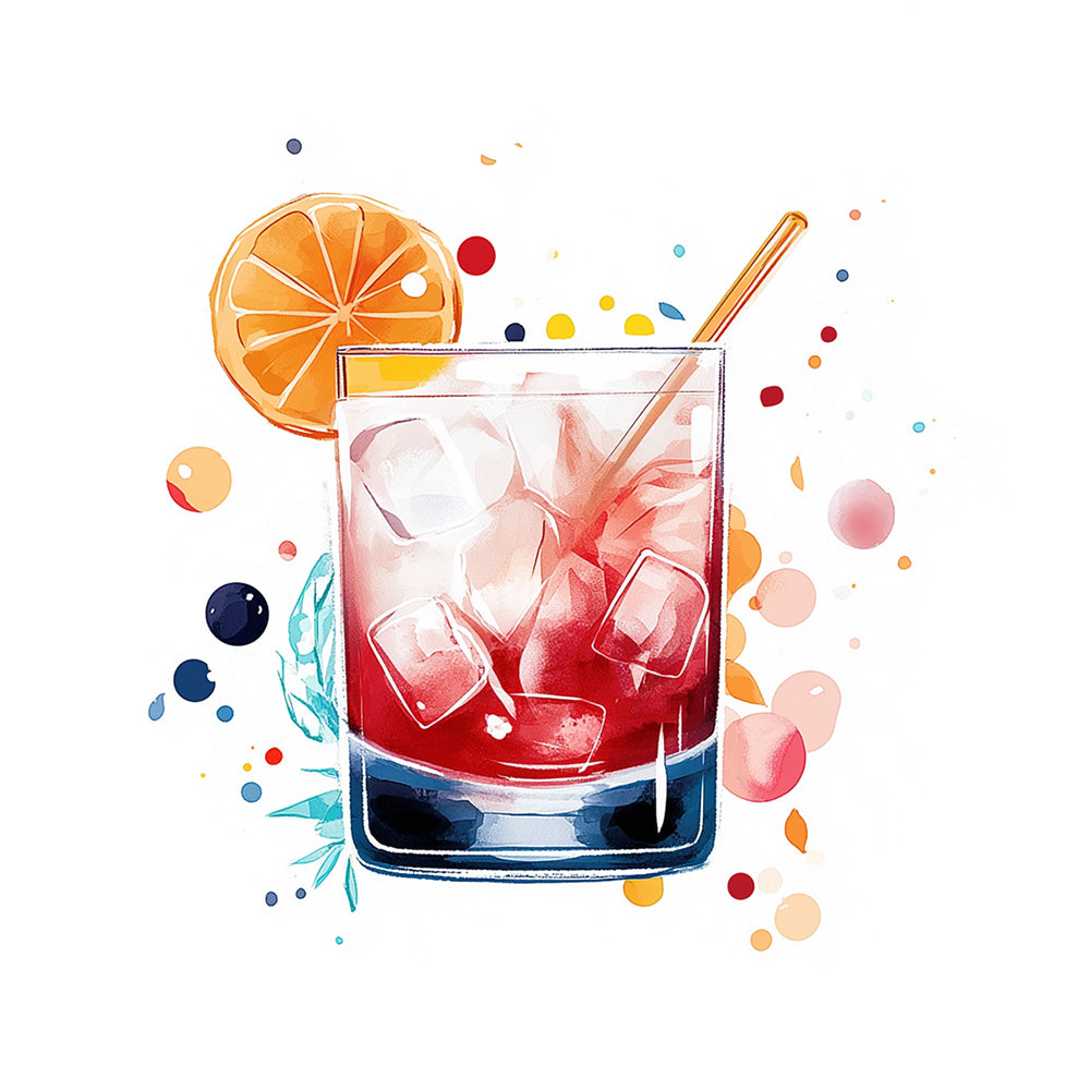 Sinaasappelsap Cocktail met IJs Diamond Painting