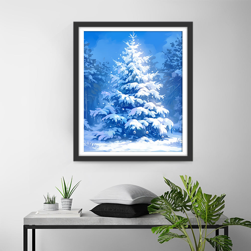 Sneeuwrijke Kerstboom Diamond Painting