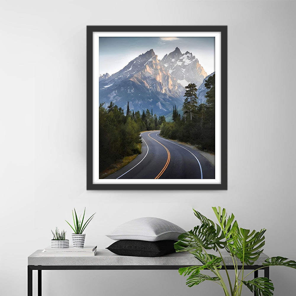 Snelweg Aan de Voet Van de Berg Diamond Painting