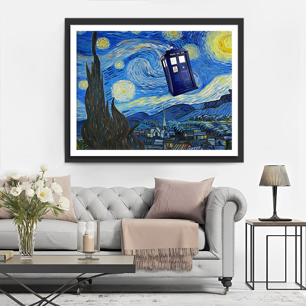 Sterrenhemel en Telefooncel Diamond Painting