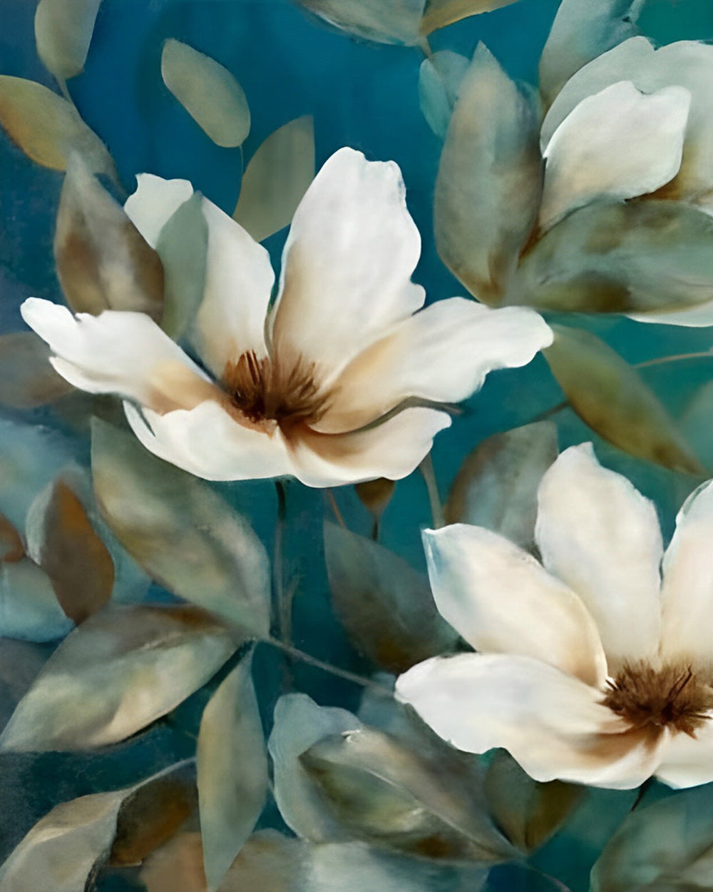 Stille Witte Magnolia Diamond Painting