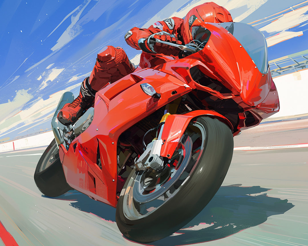 Tempo en Passie Motortafereel Diamond Painting