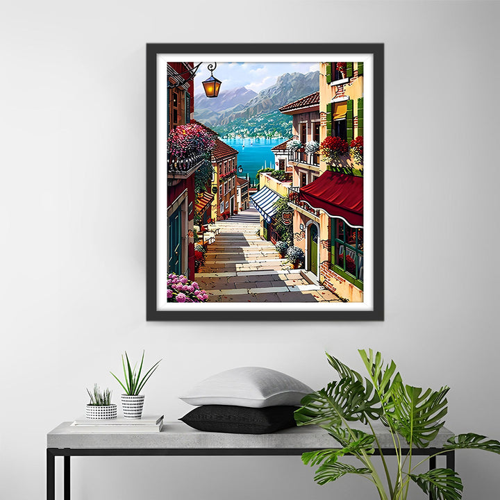 Trappen in Kuststad Diamond Painting