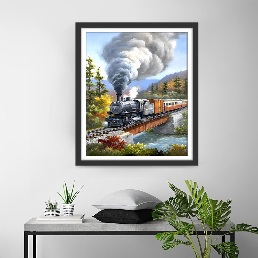 Trein Reist Door Het Bos Diamond Painting