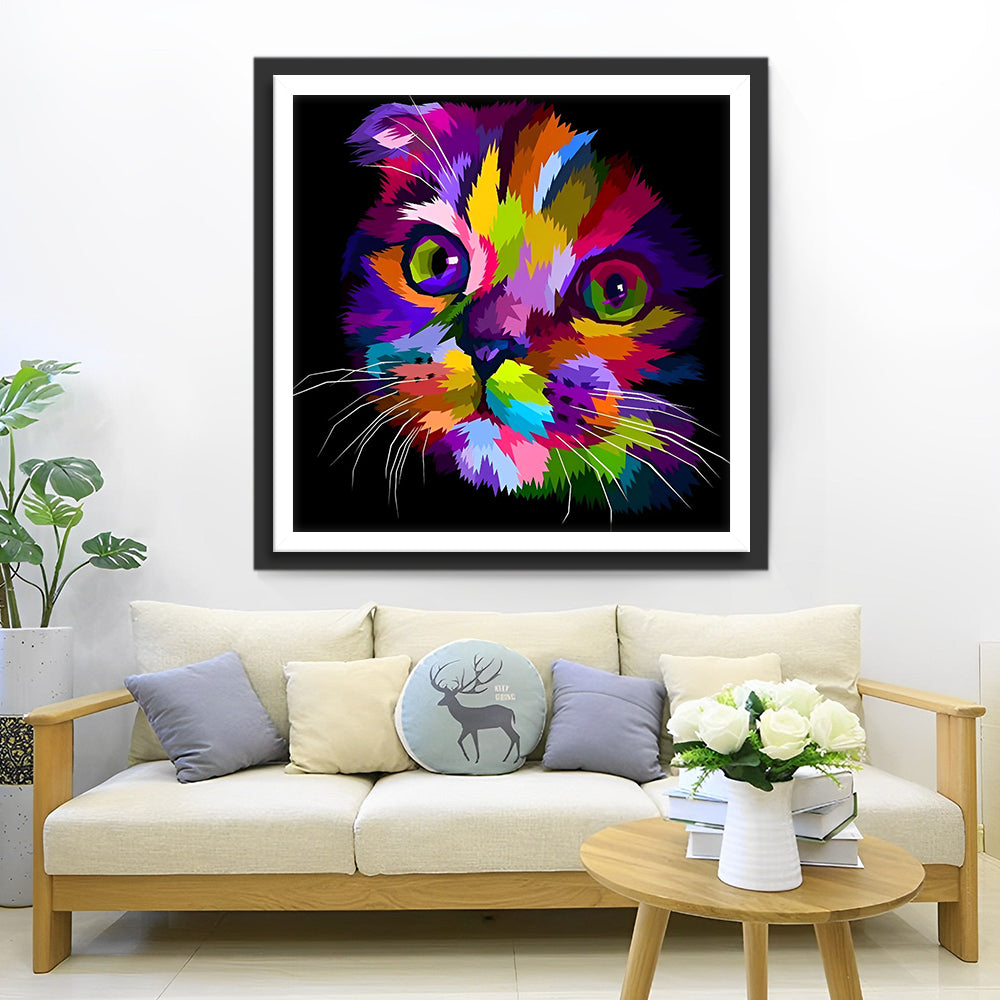 Trieste Kleurrijke Kat Diamond Painting
