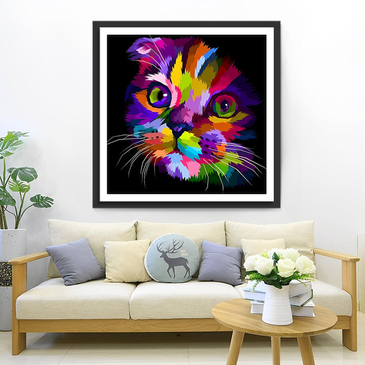 Trieste Kleurrijke Kat Diamond Painting