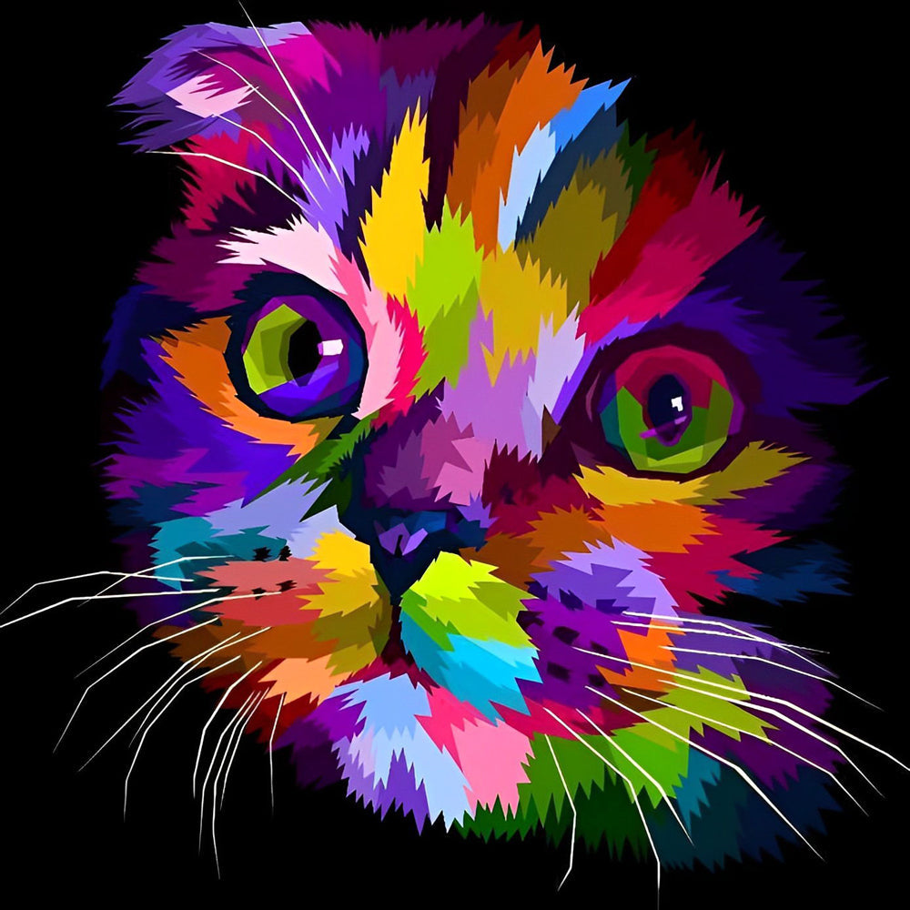 Trieste Kleurrijke Kat Diamond Painting