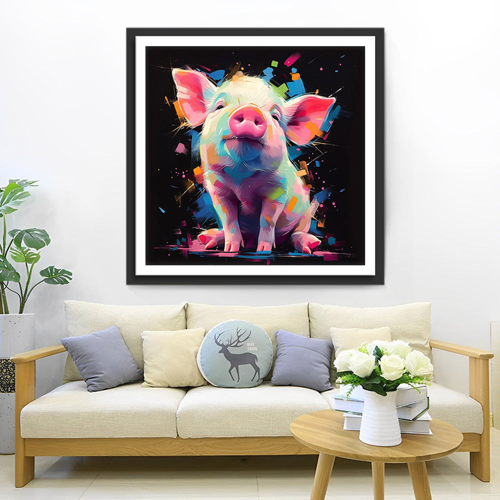 Trotse Kleine Roze Varken Diamond Painting
