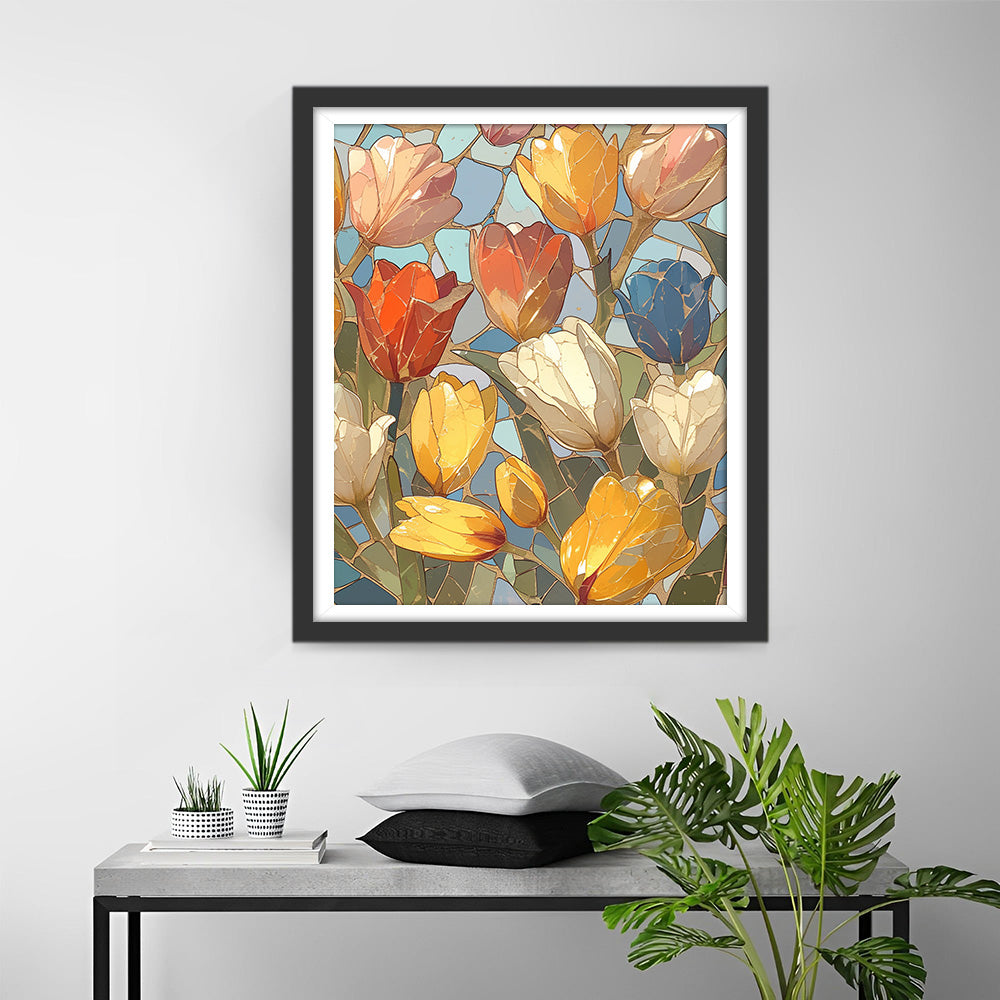 Tulpen in Diverse Kleuren Diamond Painting