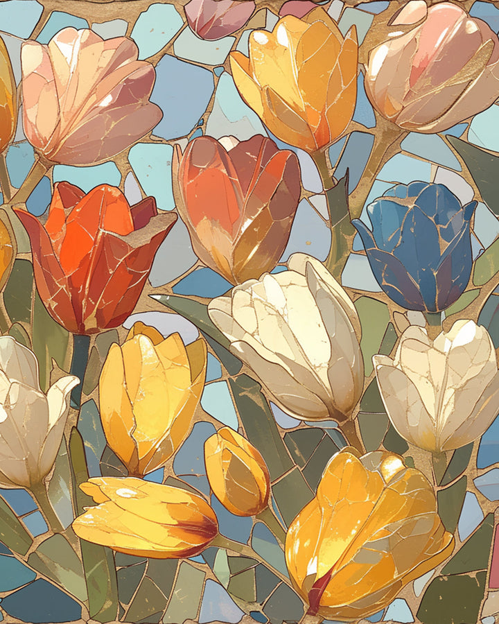 Tulpen in Diverse Kleuren Diamond Painting