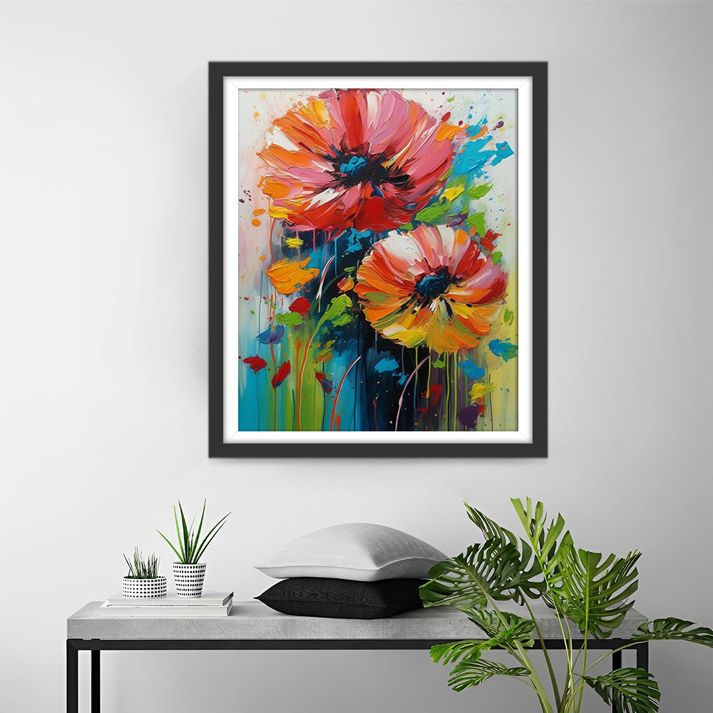 Twee Rode Klaprozen Diamond Painting