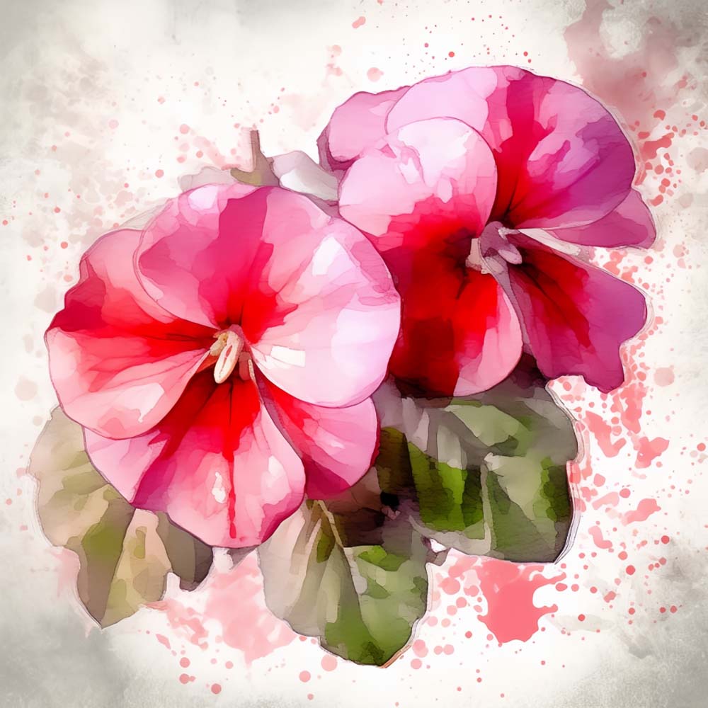 Twee Roze Bloemen Diamond Painting