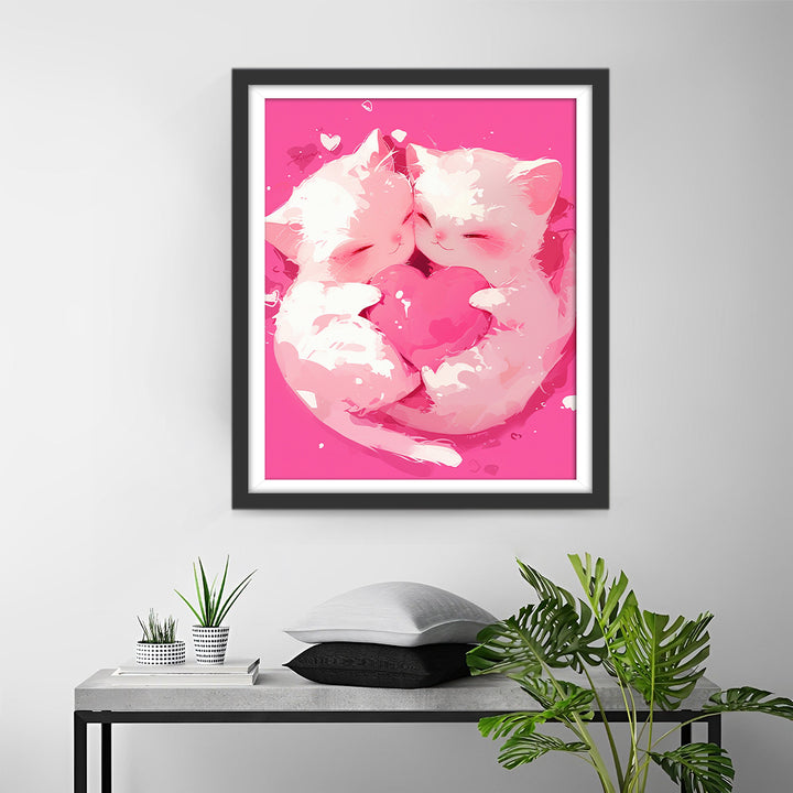Twee Tedere Witte Katjes Diamond Painting
