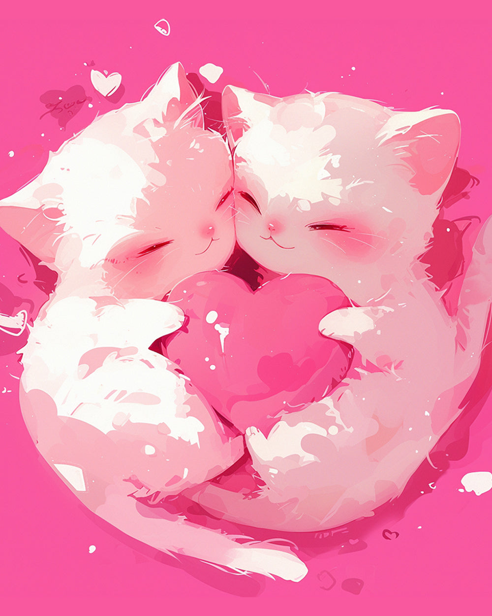 Twee Tedere Witte Katjes Diamond Painting