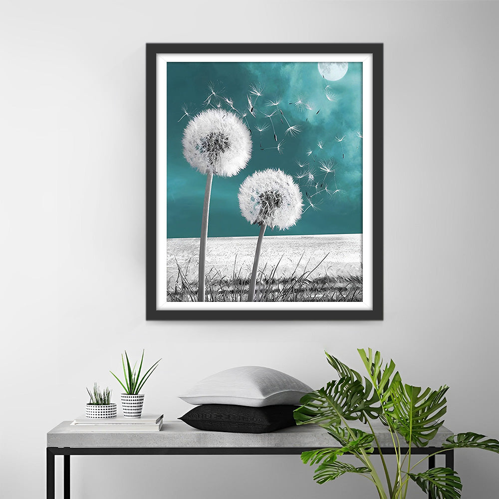 Twee Verspreide Paardenbloemen Diamond Painting
