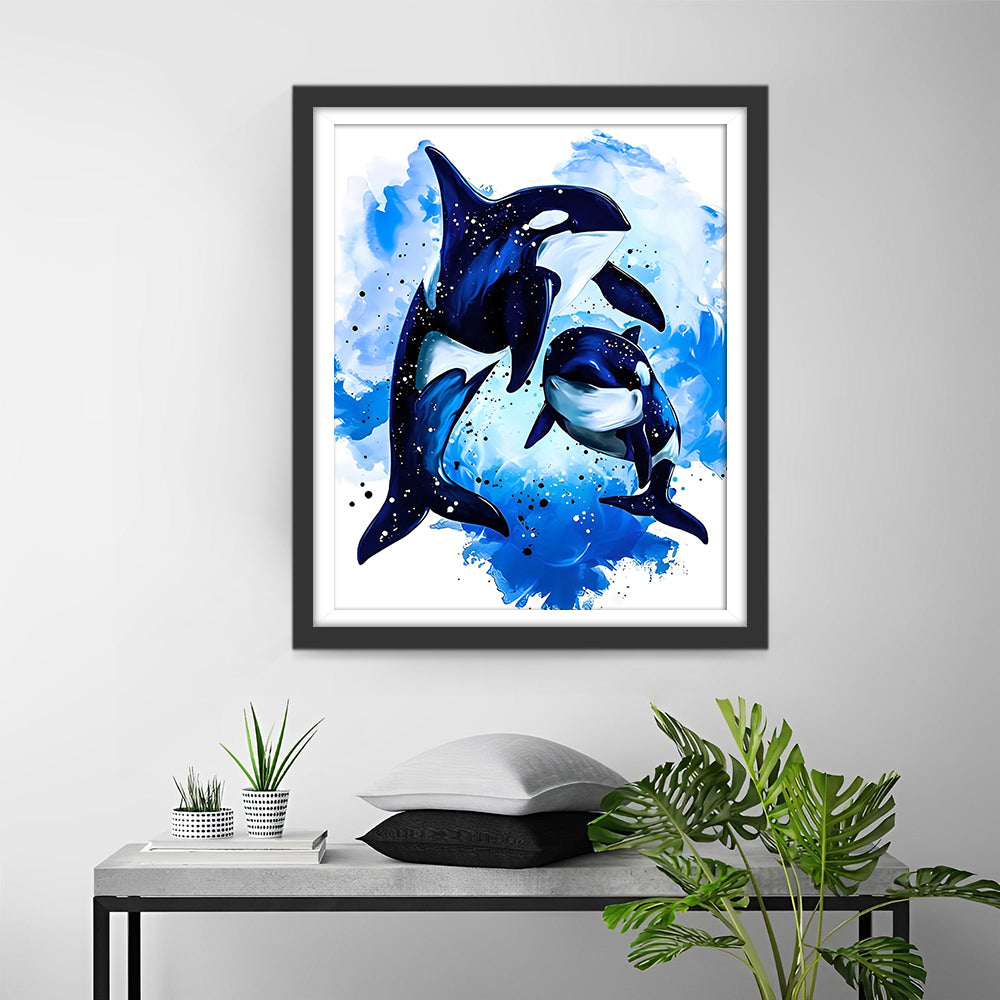 Twee Walvissen Diamond Painting
