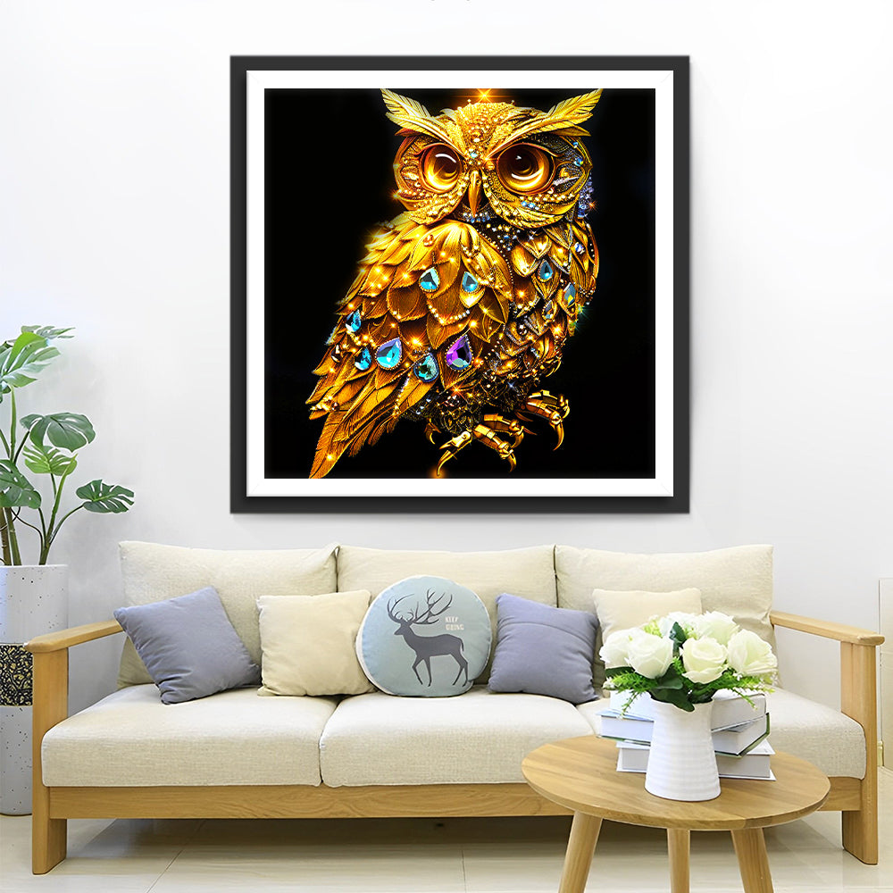 Uil Gemaakt van Diamanten Sieraden Diamond Painting