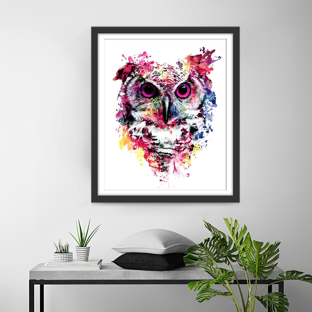 Uil in Aquarelstijl Diamond Painting