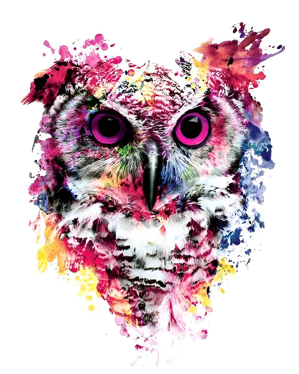 Uil in Aquarelstijl Diamond Painting