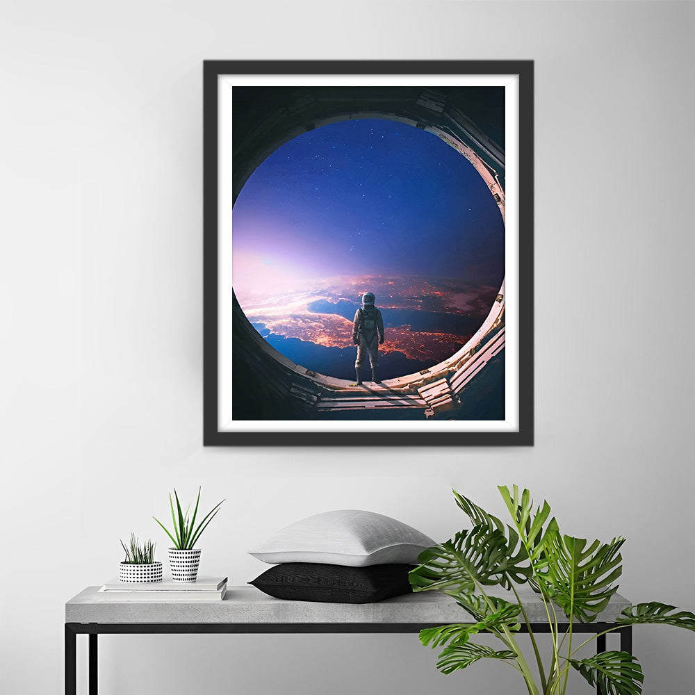 Uitzicht van een Astronaut in de Ruimte Diamond Painting