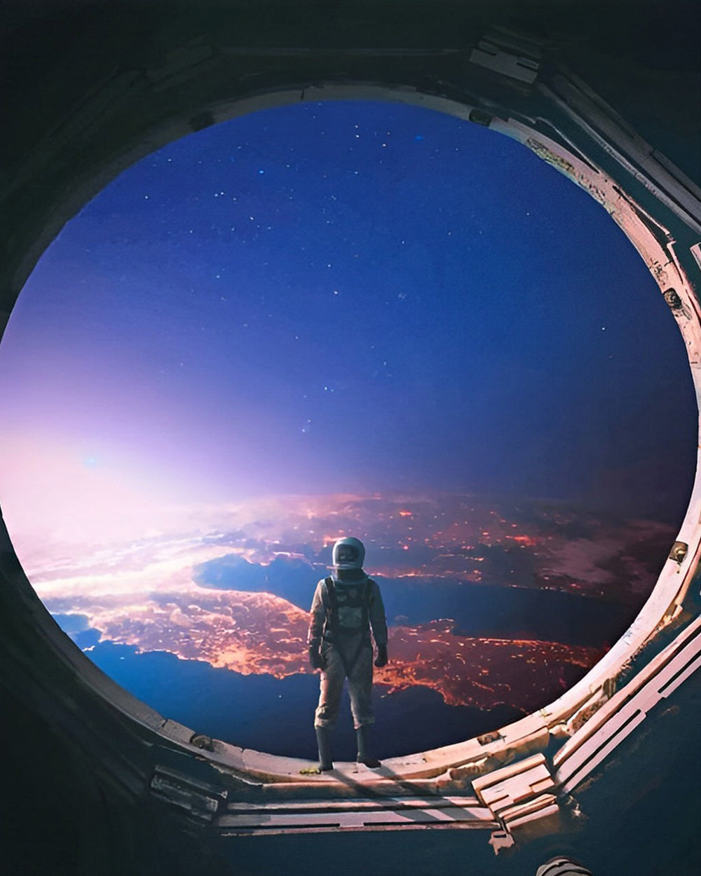 Uitzicht van een Astronaut in de Ruimte Diamond Painting