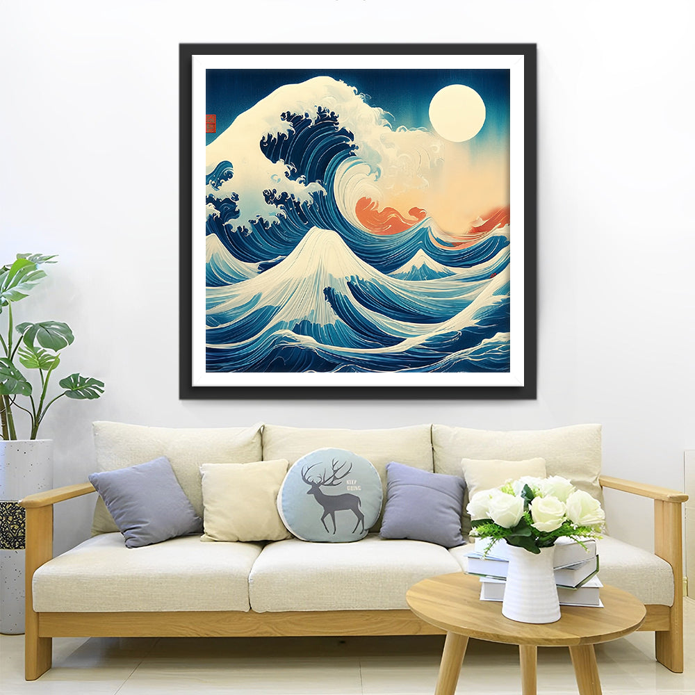 Ukiyo-e Stijl Golven Diamond Painting