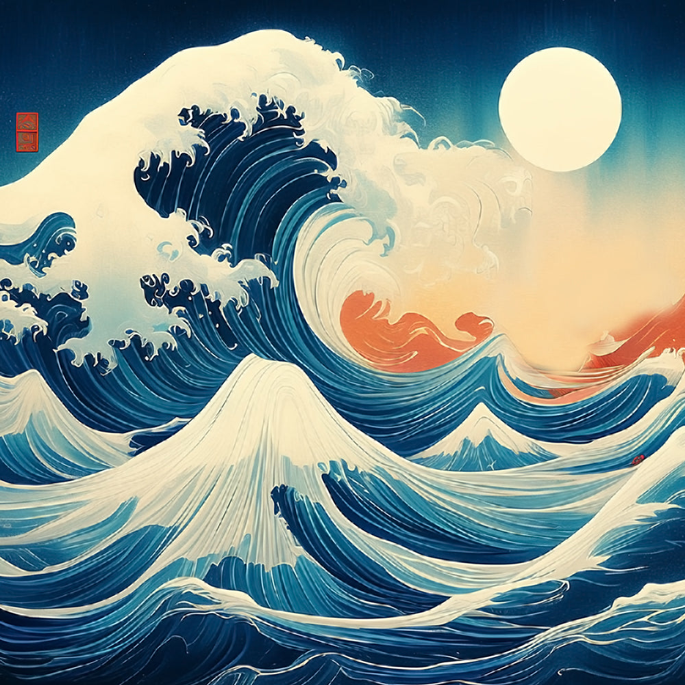 Ukiyo-e Stijl Golven Diamond Painting