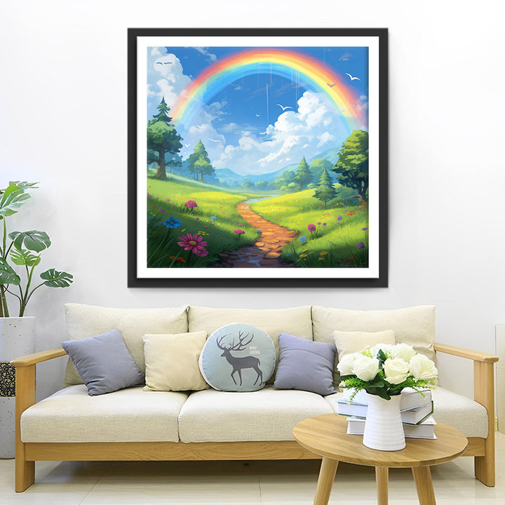 Velden onder de Regenboog Diamond Painting