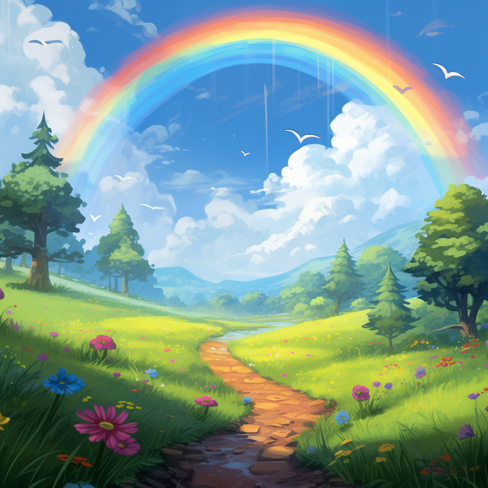 Velden onder de Regenboog Diamond Painting
