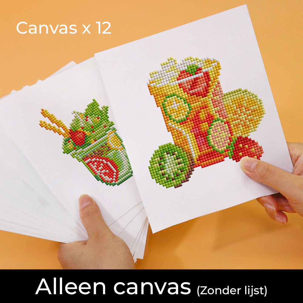 Verfrissende Zomerdrankjes 12 Stuks – Mini Diamond Painting Set