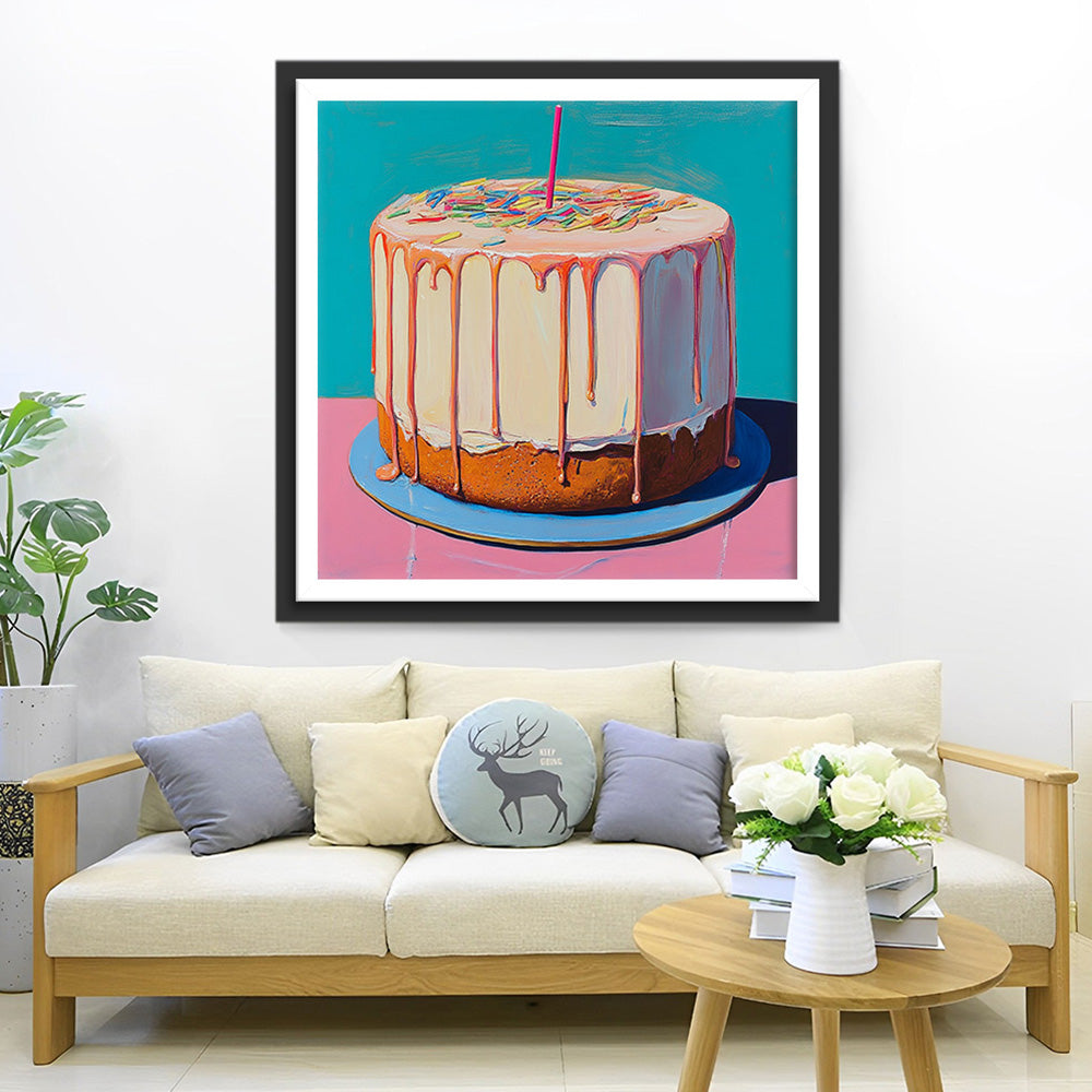 Verjaardag Slagroomtaart Diamond Painting