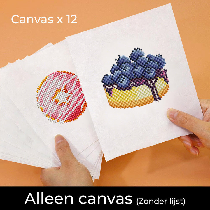 Verschillende Brood- en Dessertsoorten 12 Stuks – Mini Diamond Painting Set