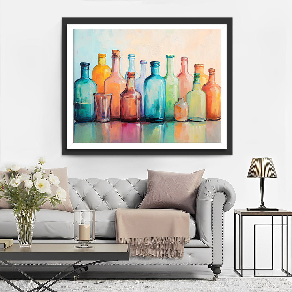 Verschillende Gekleurde Glazen Flessen Diamond Painting