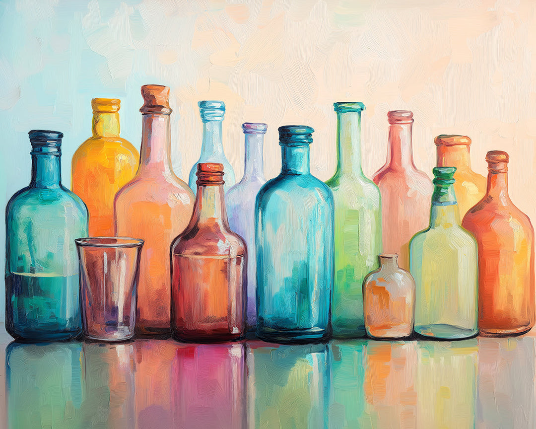 Verschillende Gekleurde Glazen Flessen Diamond Painting