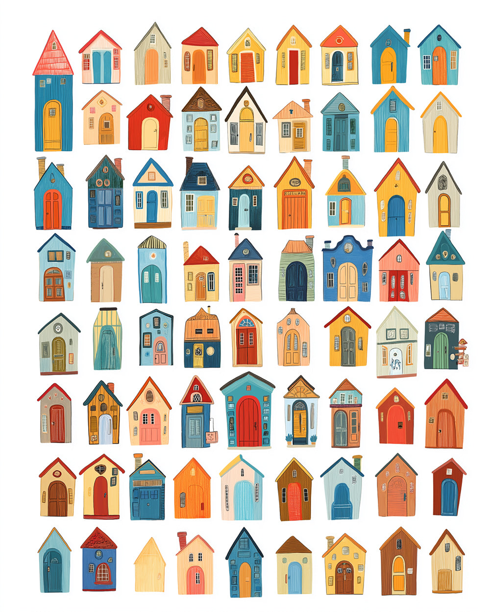 Verschillende Kleine Huizen Diamond Painting