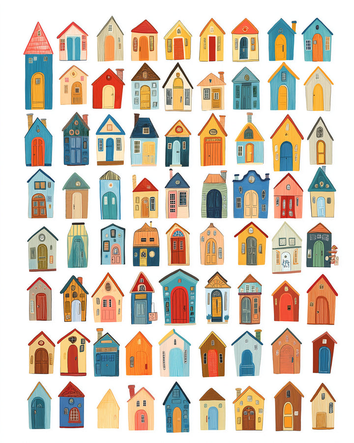 Verschillende Kleine Huizen Diamond Painting