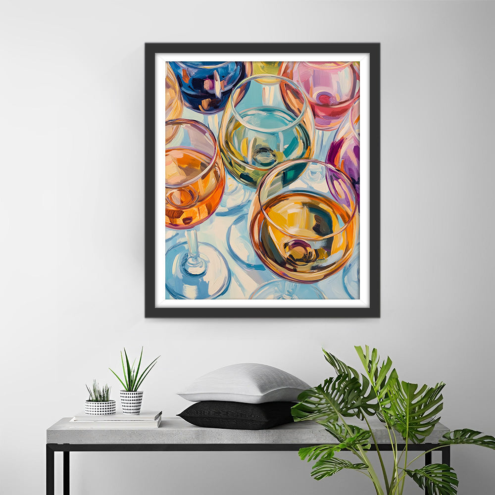 Verschillende Kleuren Glazen Bekers Diamond Painting
