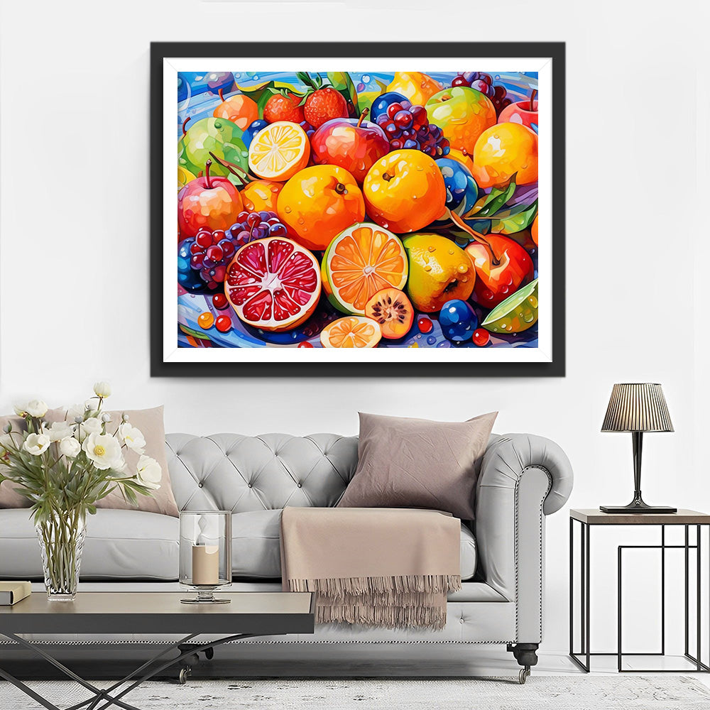 Verse Vruchten met Waterdruppels Diamond Painting