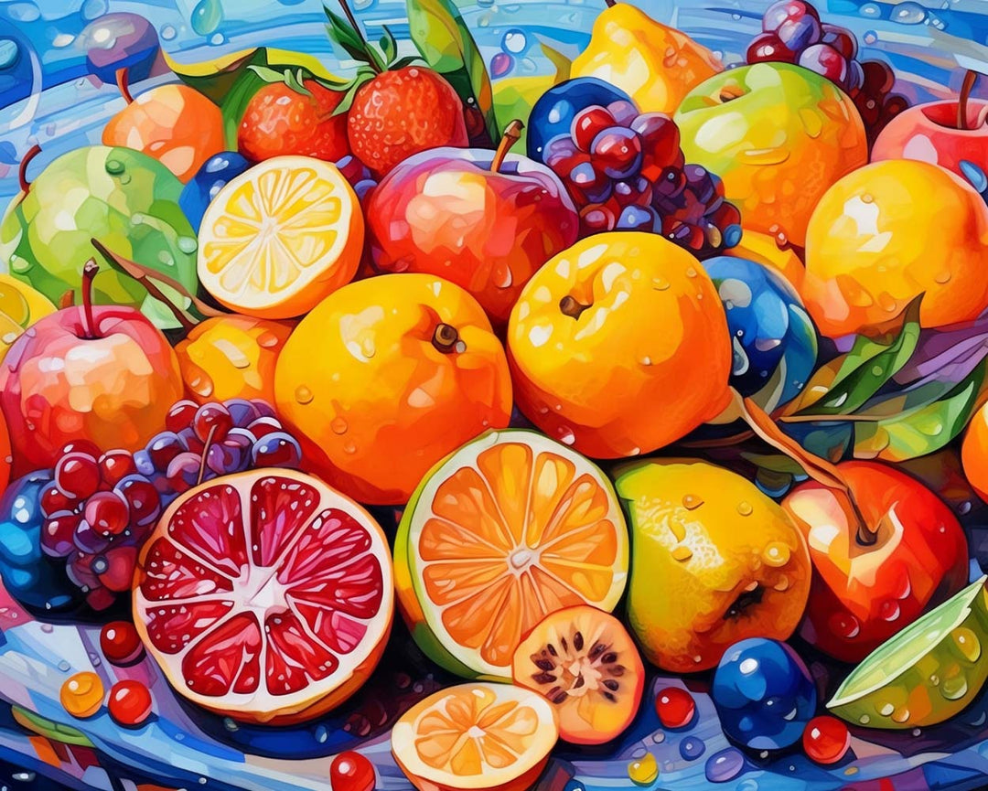 Verse Vruchten met Waterdruppels Diamond Painting