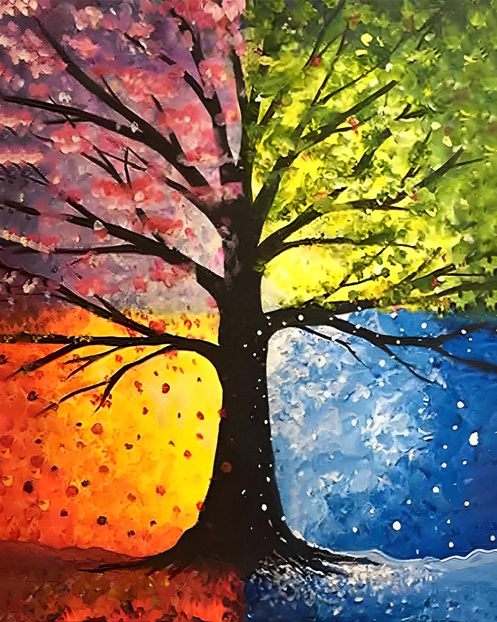 Vier Seizoenen Boom Diamond Painting