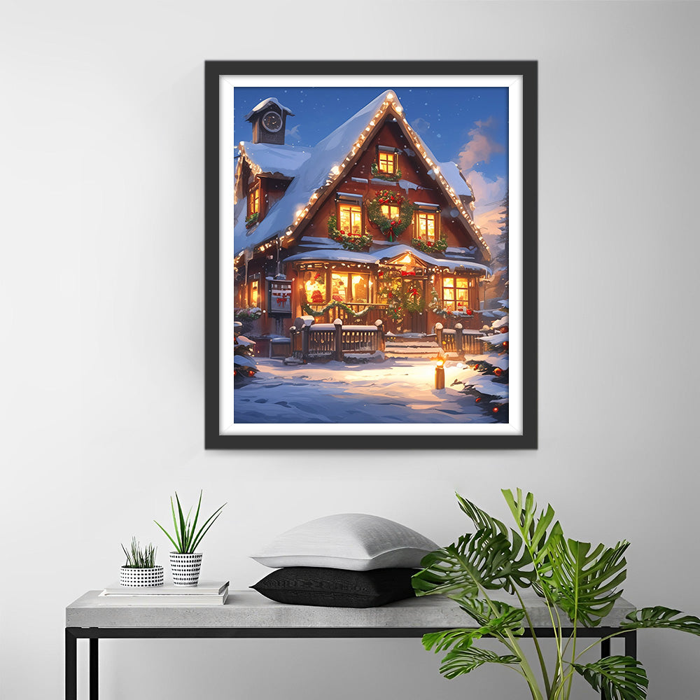 Villa met Kerstsfeer Diamond Painting