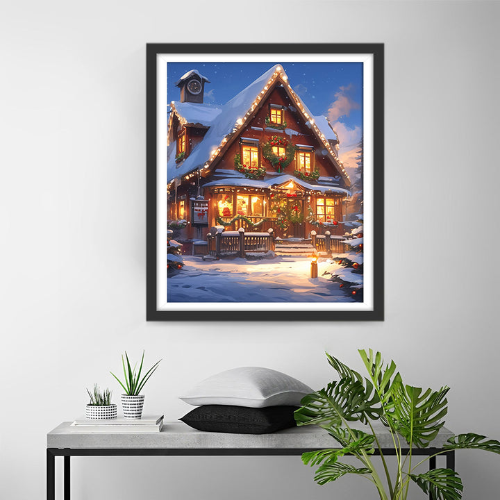 Villa met Kerstsfeer Diamond Painting