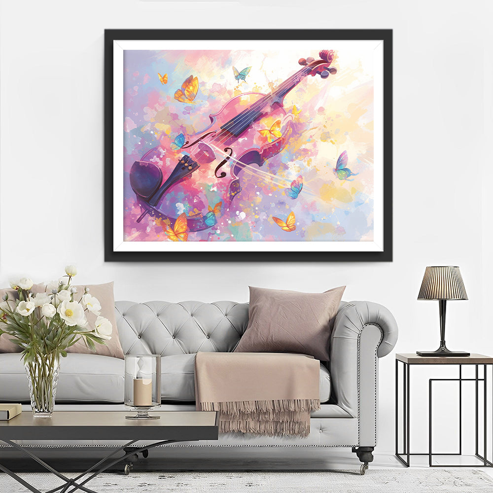 Viool en Vlinders Diamond Painting