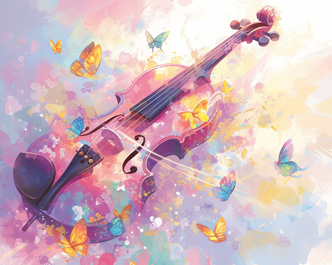Viool en Vlinders Diamond Painting